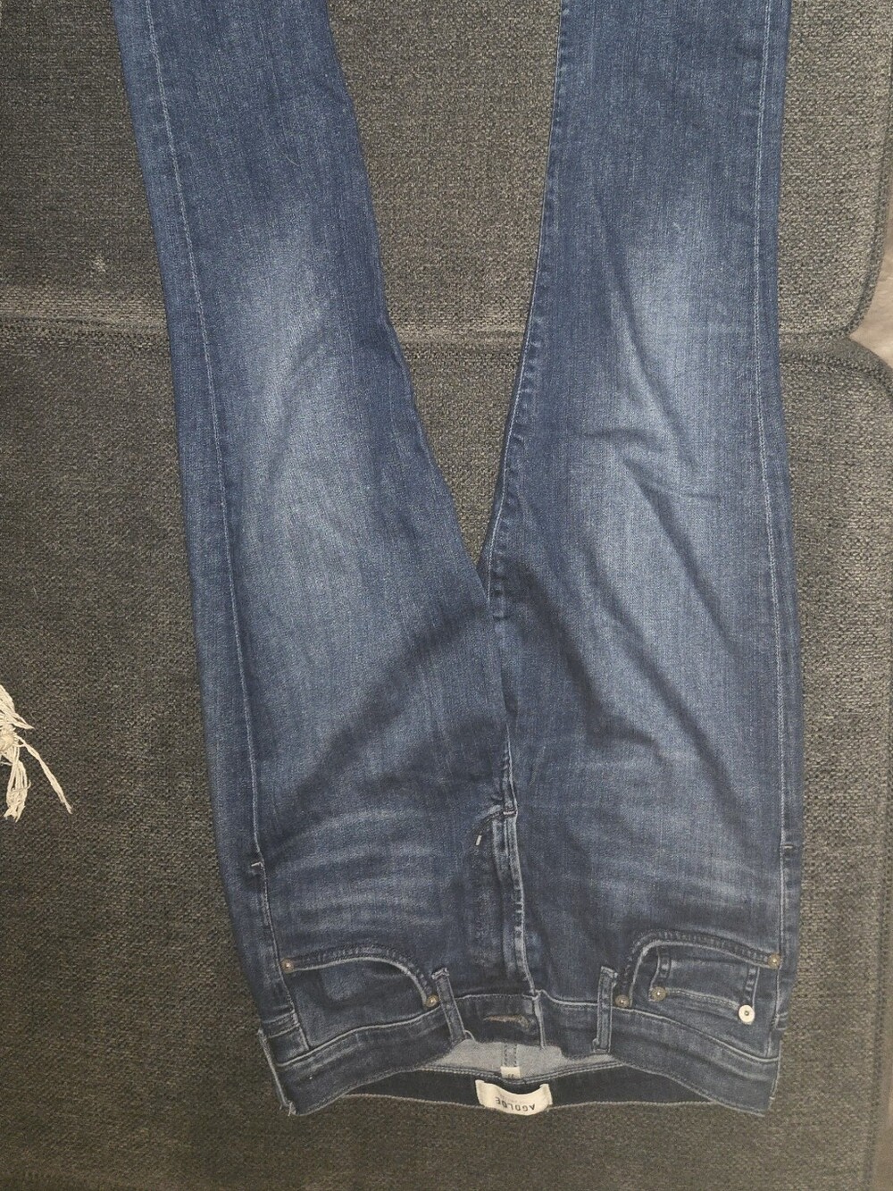 AGOLDE Raw Hem Skinny Straight Jeans Size 27 Medium Wash Premium Denim